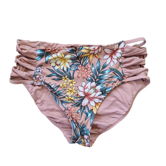 Time And Tru Floral Reversible High waisted Bikini size Medium - Picture 4 of 5